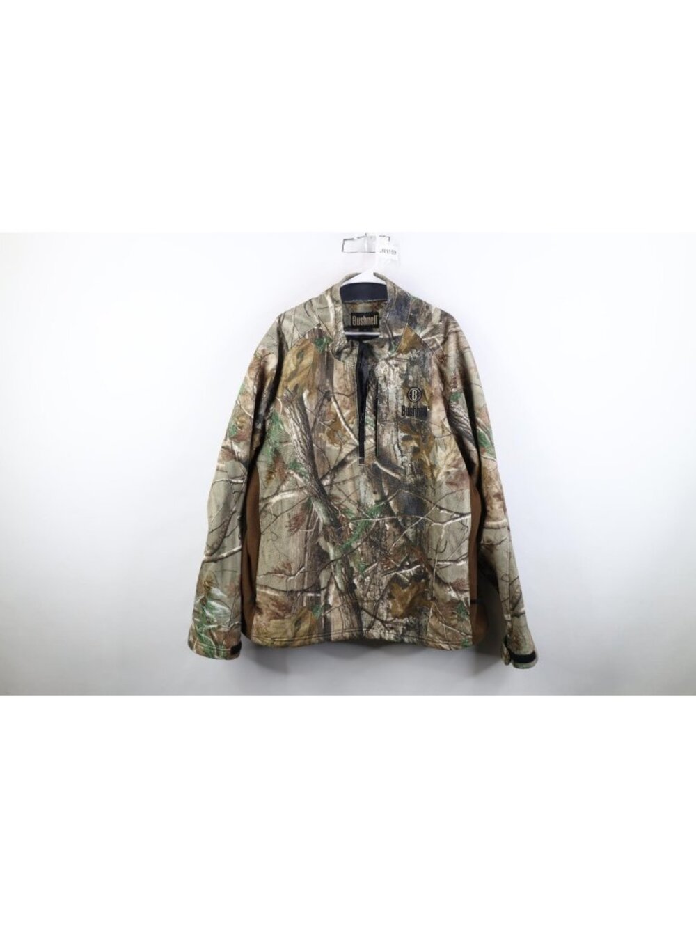 Vintage Bushnell Hunting Mens 2XL XXL Chamois Cloth Camouflage 1/2 Zip Jacket